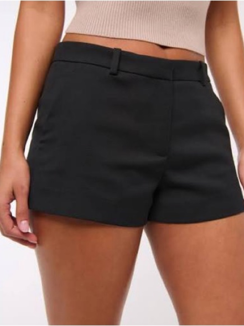 Abercrombie & Fitch Black Women's Tailored Micro Shorts